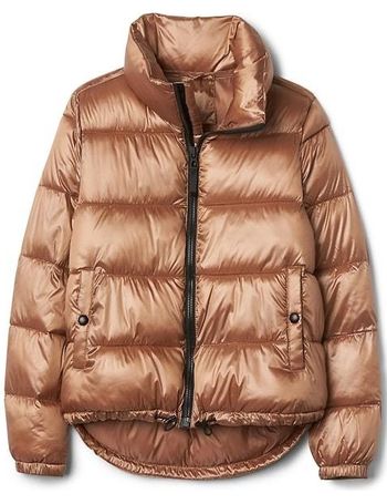 gap gold puffer jacket