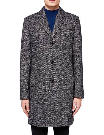 Herringbone Wool Overcoat - Grey