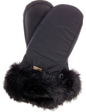 barbour wax mittens