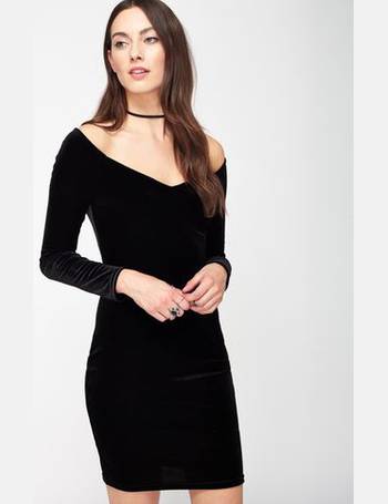 miss selfridge black velvet dress