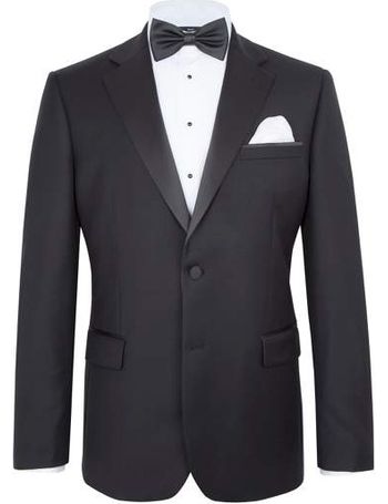 black suit for men with red tie