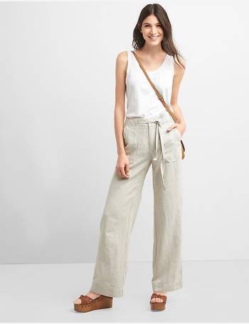 gap linen wide leg pants