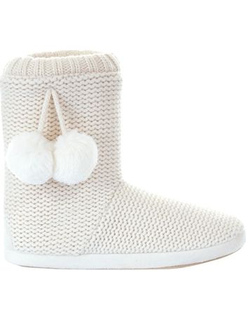 mint velvet knitted slipper boots