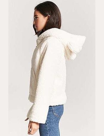 forever 21 hooded faux shearling jacket