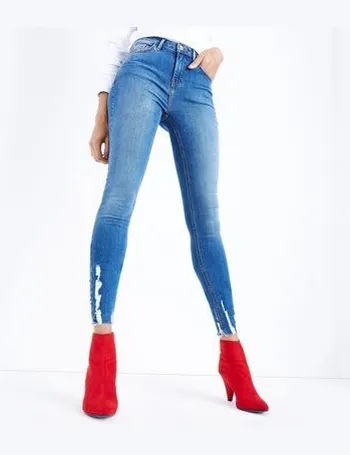 Tall Blue Distressed High Waist Brooke Flared Jeans