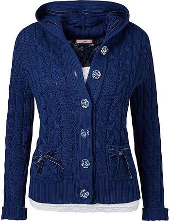 joe browns chunky cable knit hooded cardigan