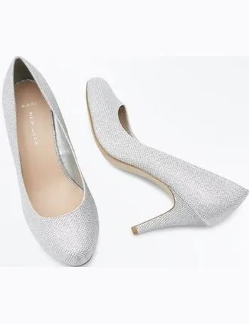 new look wide fit silver shoes