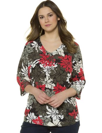 Shop Womens Ulla Popken Floral Blouses Up To 30 Off Dealdoodle