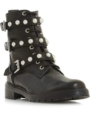 Shop Dune Women s Lace Up Biker Boots up to 80 Off DealDoodle