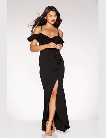 quiz black ruffle dress