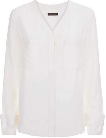 Silk Rich Gathered Neck Blouse, JAEGER