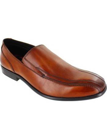 Base London Attwood Mens Casual Slip On Leather Loafer Shoes With Rubber Sole 