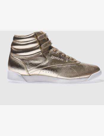 Reebok freestyle hi metallic on sale gold