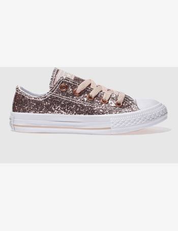 converse pale pink big eyelets glitter ox trainers