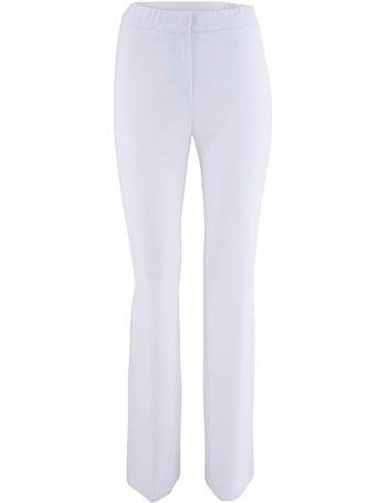 JWZUY Women Going Out Professional Office Business Pants Straight Leg  Elastic Waist Trousers Suit Pants White S, Womens White Straight Leg  Trousers