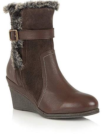 lotus wedge boots