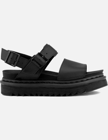 dr martens xabier hardware leather sandals in black