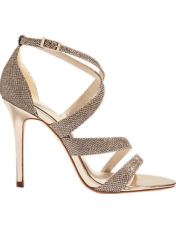 karen millen woven stiletto heel sandals gold