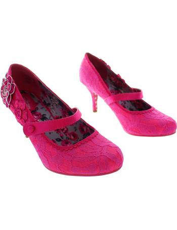 Joe Browns Couture 50s Floozie Pink Floral Lace Bar Mary Jane Womens Shoe Heels 