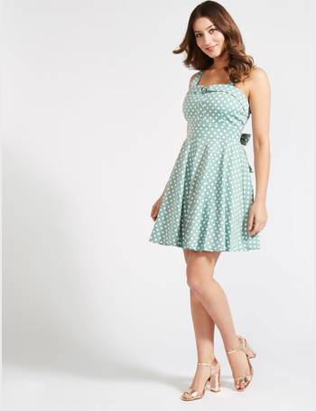 apricot polka dot dress