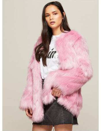 Miss selfridge 2024 pink fur coat