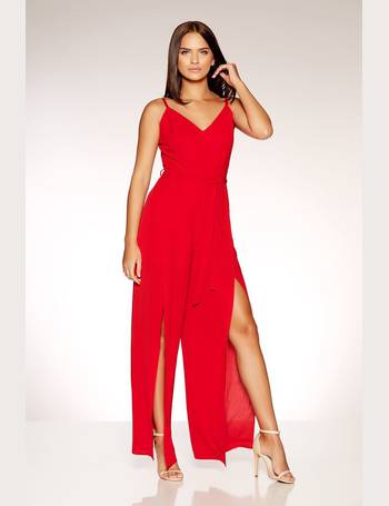 red quiz jumpsuit