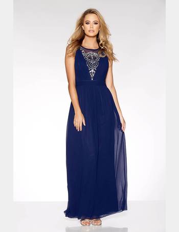 quiz navy embellished dress