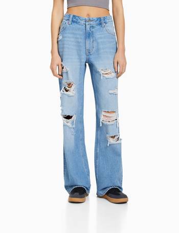 Ripped wide-leg '90s jeans - Women