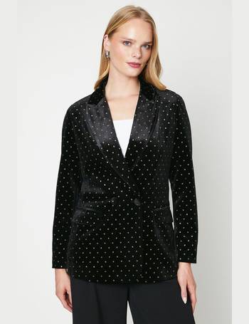 Stretch Crepe Double Breasted Blazer