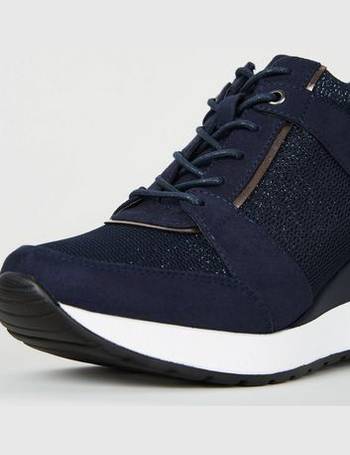 navy wedge trainers