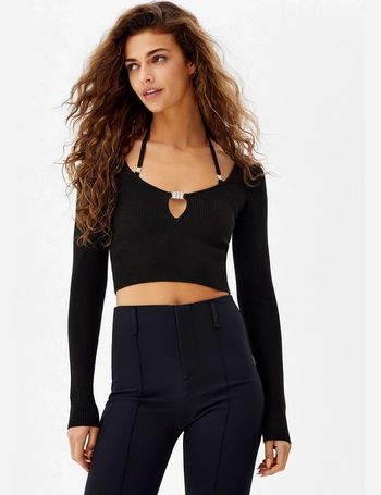 bershka crop top moletom com capuz