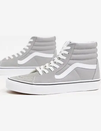 gray and white high top vans