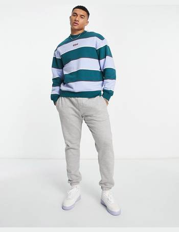 Levi's logo color block chest stripe tipped sweatshirt in green