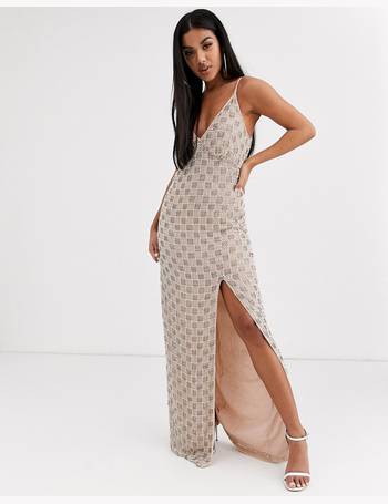 Missguided embellished plunge wrap deals dress