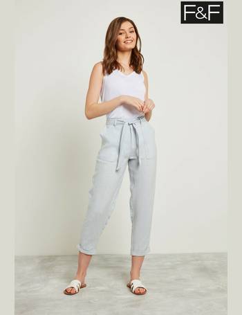 Tesco Linen Trousers for Ladies  Cropped  Drawstring Trousers  DealDoodle