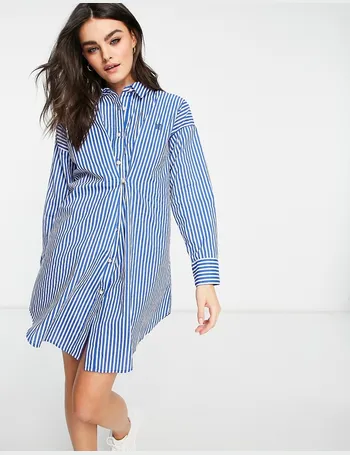 river island blue and white striped dress