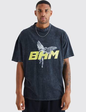 BoohooMAN Plus Oversized Vintage Palm Graphic T-shirt in Blue for Men