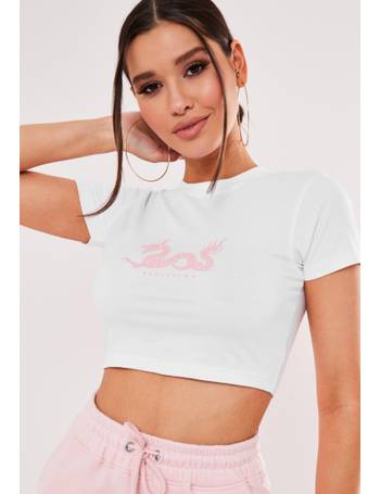 white crop top graphic