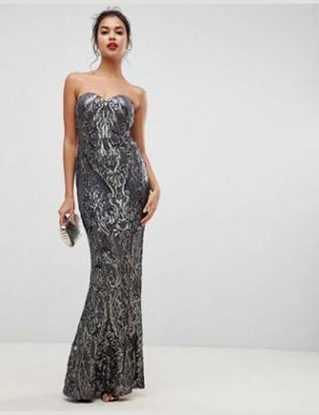 Bariano tiered contrast lace maxi dress in white hotsell