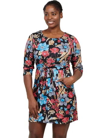 izabel london black floral print dress