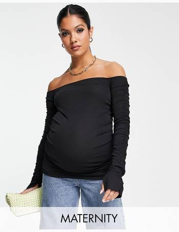 Topshop Maternity sustainable oversized check shirt in mono