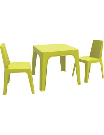 Garden Dining Chairs Resol Cool Outdoor Plastic Armchair BBQ Seating Green x4 