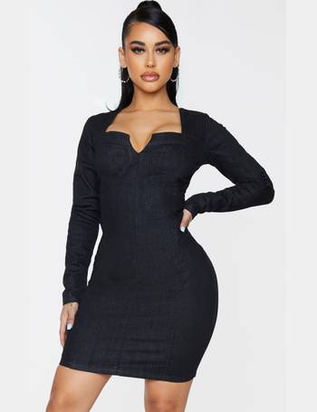 Shop PrettyLittleThing Women's Black Denim Dresses up to 80% Off
