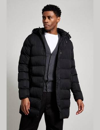 black longline puffer jacket mens