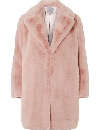 Dorothy perkins pink on sale faux fur coat