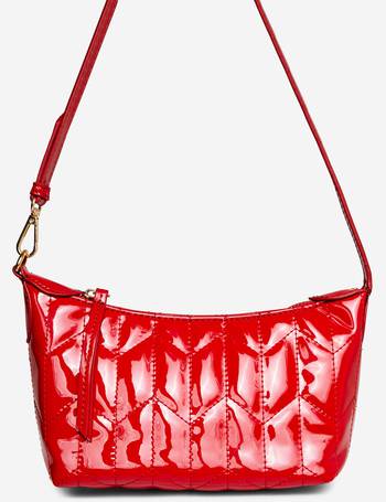 Hibiscus Shaped Shoulder Bag In Red Patent