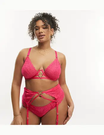 ASOS DESIGN Frankie lace molded bra in neon pink