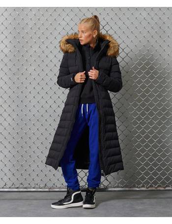 superdry arctic long puffer coat dove