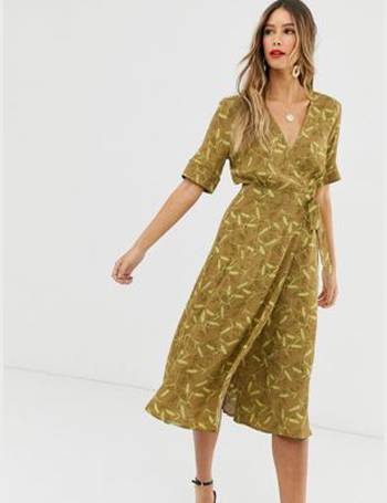  Other Stories exclusive linen midi wrap dress in floral print