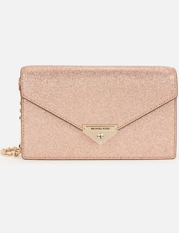 MICHAEL KORS GRACE ENVELOPE CLUTCH Woman Pale gold